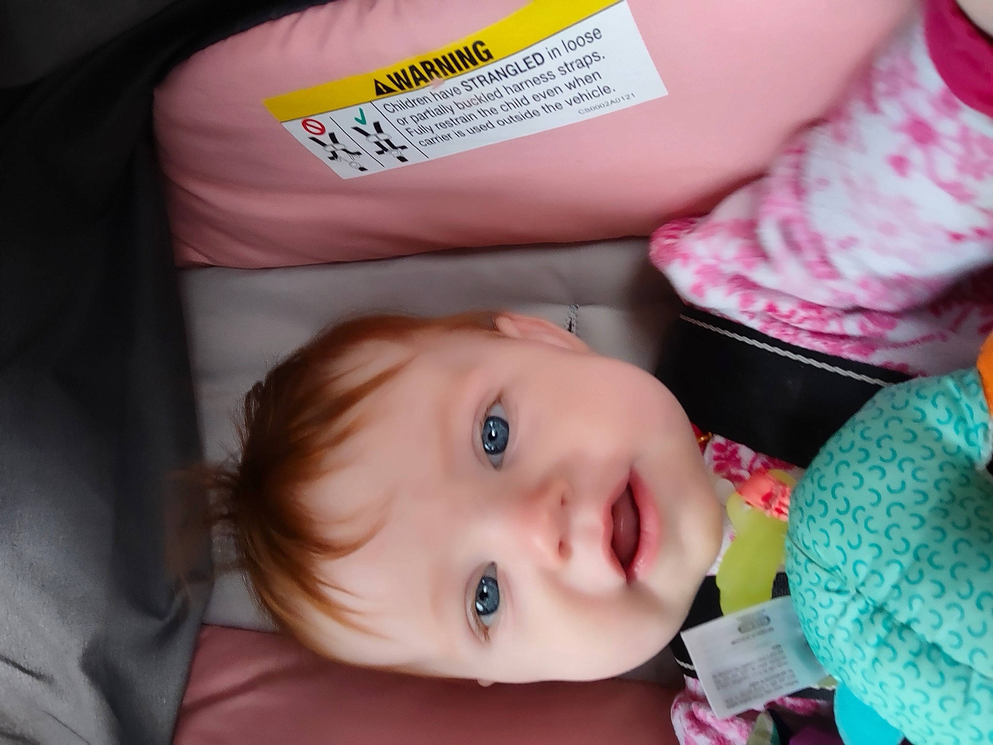 Lorelai joined the competition — help win amazing prizes! baby, baby_products, baby_toddler_clothing, cheek, child, comfort, eyelash, fashion_accessory, happy, iris, lip, magenta, mouth, nose, pattern, person, pink, room, skin, smile