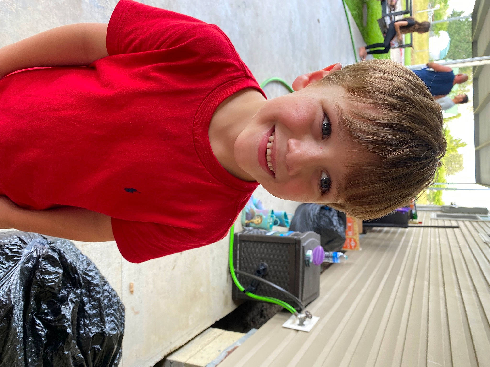 Paxton joined the competition — help win amazing prizes! child, fun, happy, joy, leisure, magenta, person, play, recreation, smile, t_shirt, toddler, travel, tree, vacation, wood