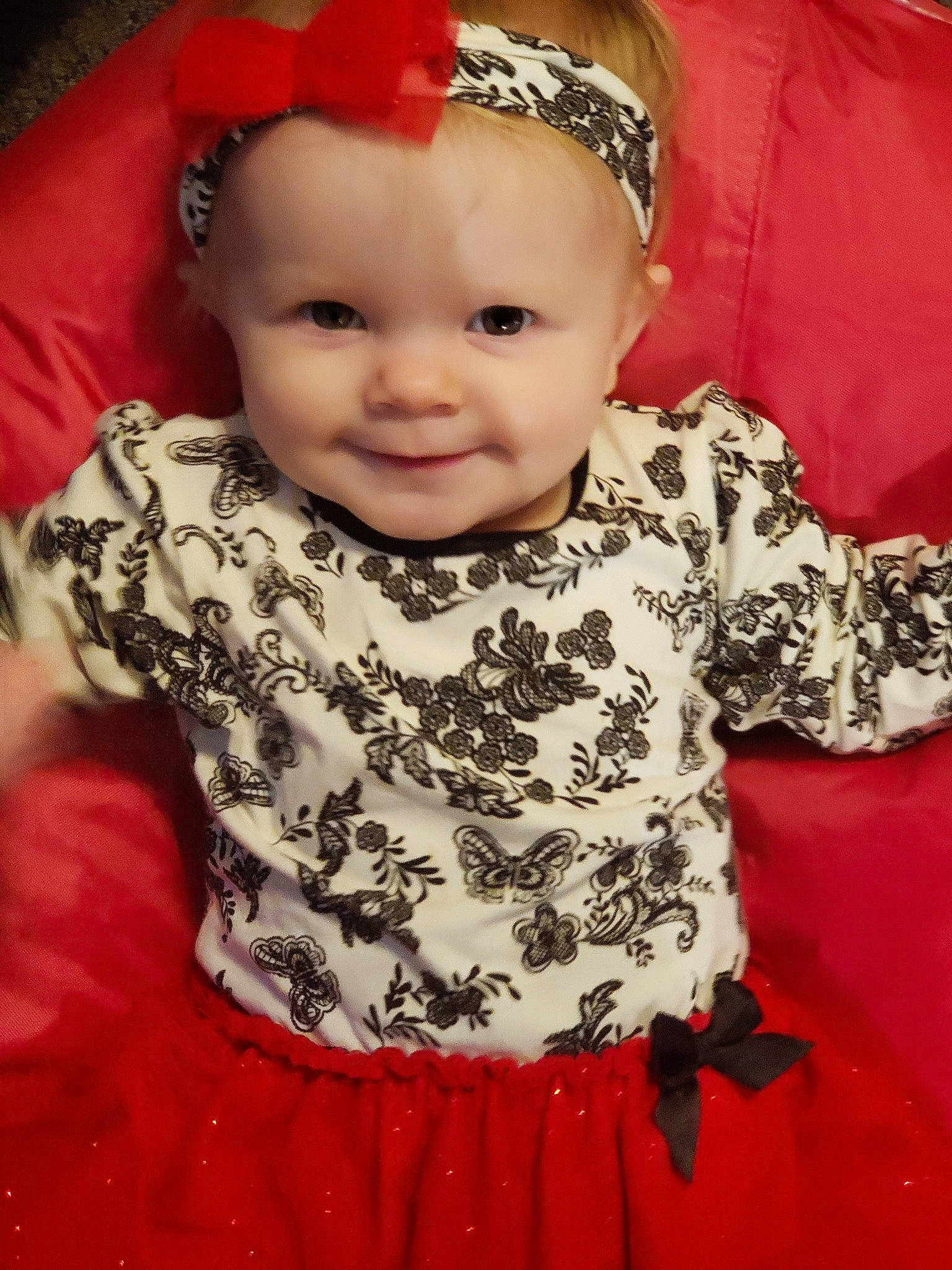 Abigail joined the competition — help win amazing prizes! baby, baby_products, baby_toddler_clothing, cheek, child, hair_accessory, head, headband, headgear, headpiece, joy, person, product, toddler