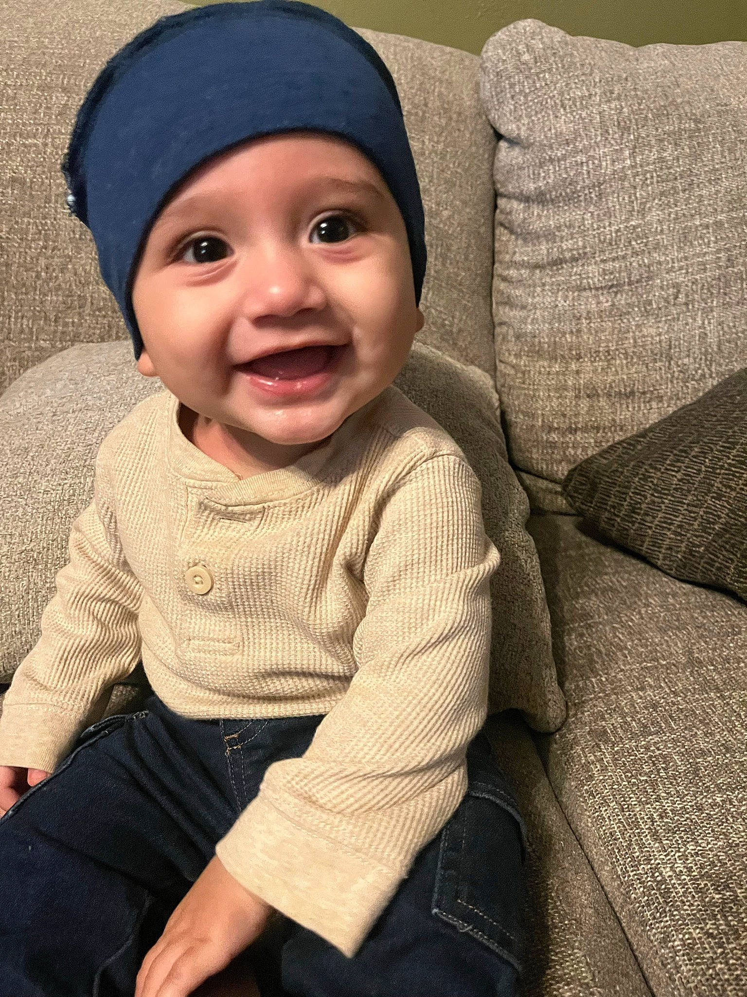Jiraiya is registered to the contest to win money with this photo: baby, baby_toddler_clothing, cap, cheek, child, chin, comfort, cool, eye, face, happy, head, headwear, joy, lip, nose, outerwear, person, skin, sleeve