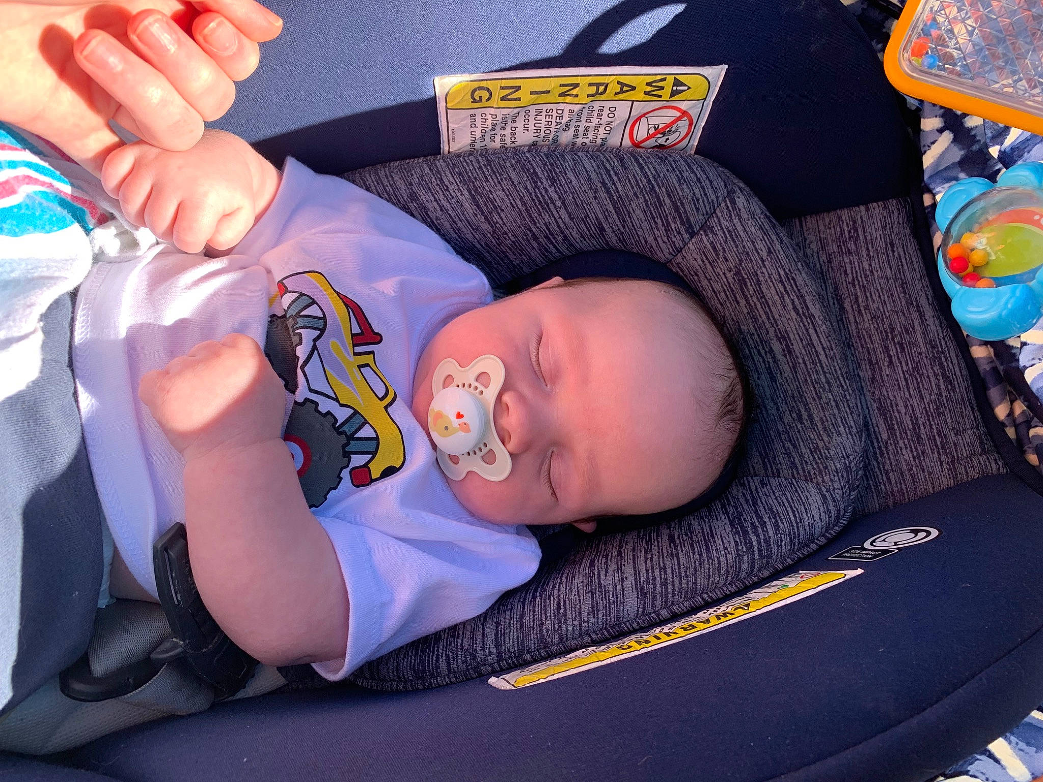 Ryder joined the competition — help win amazing prizes! auto_part, baby, baby_carriage, baby_products, baby_toddler_clothing, baseball_cap, car_seat, child, comfort, elbow, fun, gesture, mouth, nail, person, sitting, t_shirt, thumb, toddler, vacation