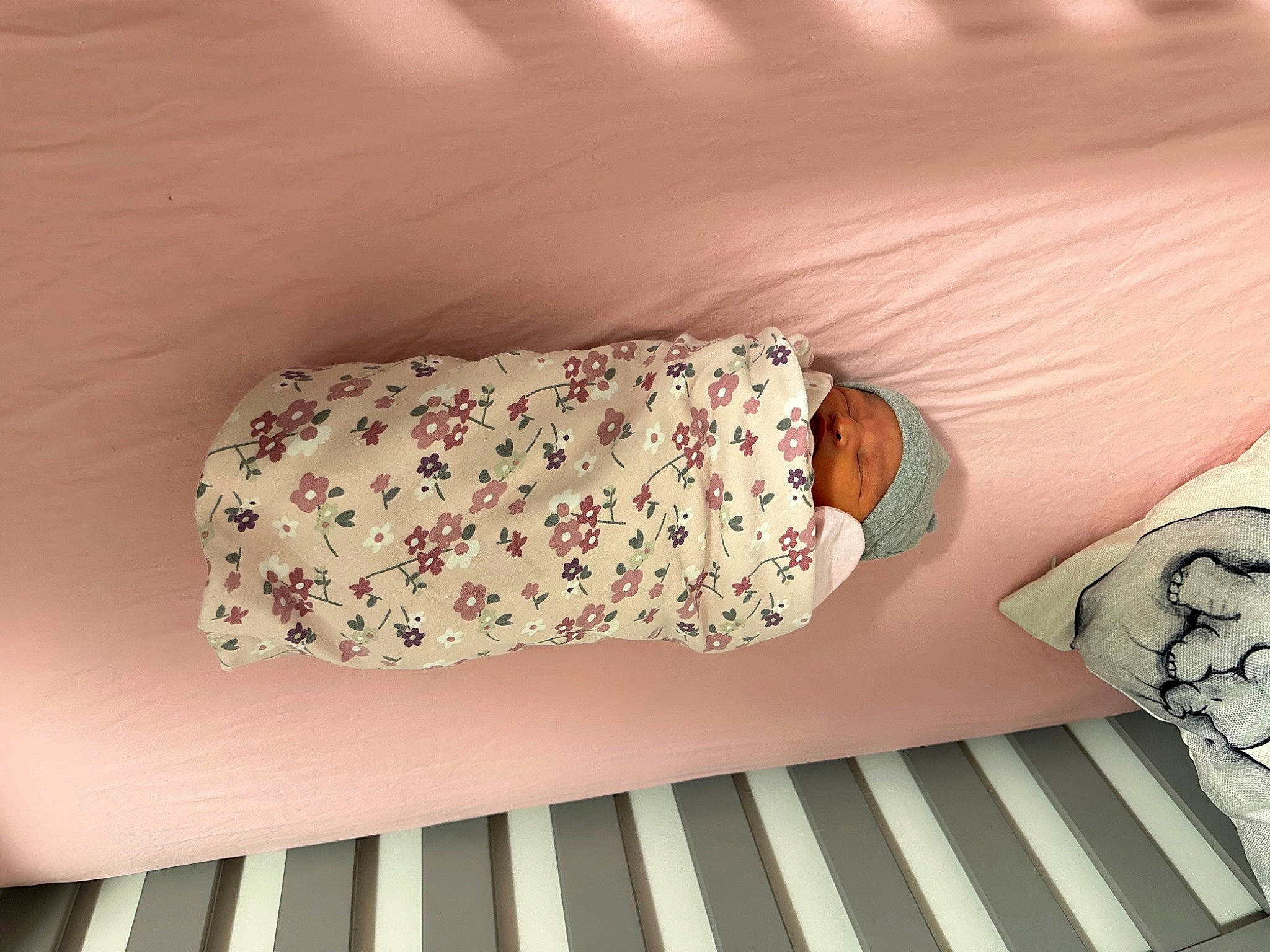 Zaylin joined the competition — help win amazing prizes! baby, baby_products, baby_safety, baby_sleeping, baby_toddler_clothing, bedding, child, comfort, dress, foot, human_leg, linens, nail, pattern, peach, person, room, sleeve, toddler, wood