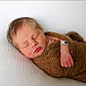 Sebastian joined the competition — help win amazing prizes! newborn, baby, sleeping, wrapped, blanket, brown, soft, texture, peaceful, infant, cute, resting, portrait, closeup, skin, hand, face, young, child, cozy