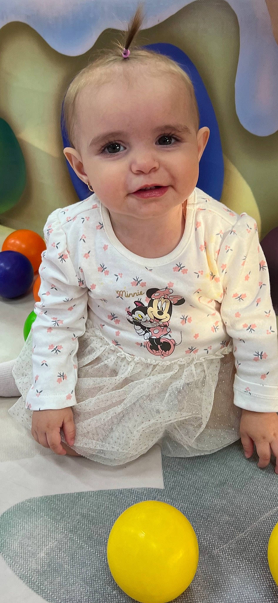 Priva joined the competition — help win amazing prizes! baby, baby_toddler_clothing, ball, cheek, child, comfort, face, flooring, fun, happy, head, nose, orange, pattern, person, sitting, skin, sleeve, t_shirt, toddler