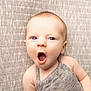 baby, infant, yawning, knitted_clothing, neutral_background, cute, portrait, face, skin, head, child, expression, eyes, mouth, arm, soft_texture, indoors, newborn, person, photography