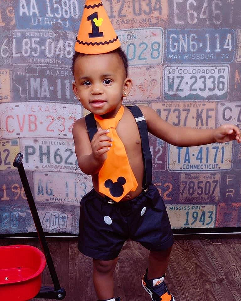 Kentrell joined the competition — help win amazing prizes! child, child_model, costume, headgear, person, toddler