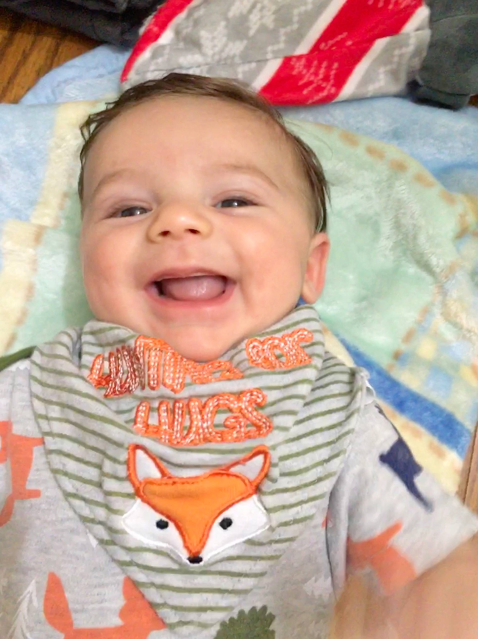 Arian joined the competition — help win amazing prizes! baby, baby_laughing, cheek, child, chin, face, facial_expression, forehead, happy, head, laugh, lip, mouth, nose, person, smile, textile, toddler