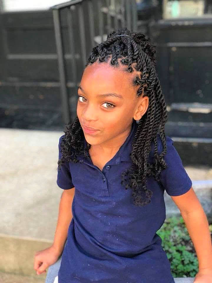 Selena is registered to the contest to win money with this photo: black_hair, child, child_model, cornrows, hair, hairstyle, long_hair, person, s_curl