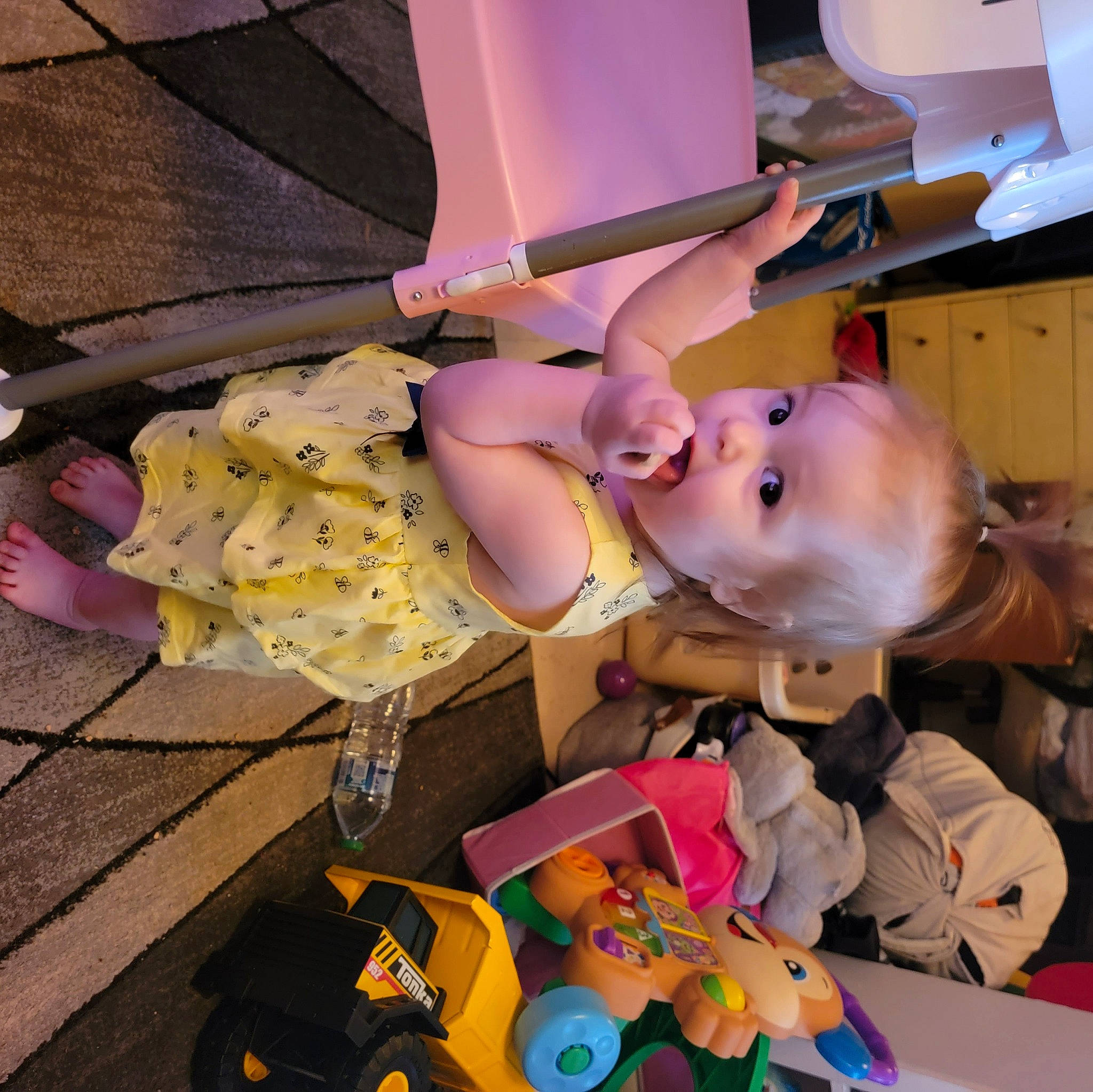 Marceline is registered to the contest to win money with this photo: baby, baby_products, baby_toys, child, costume, fun, party, person, photography, pink, play, purple, room, snapshot, textile, toddler, toy