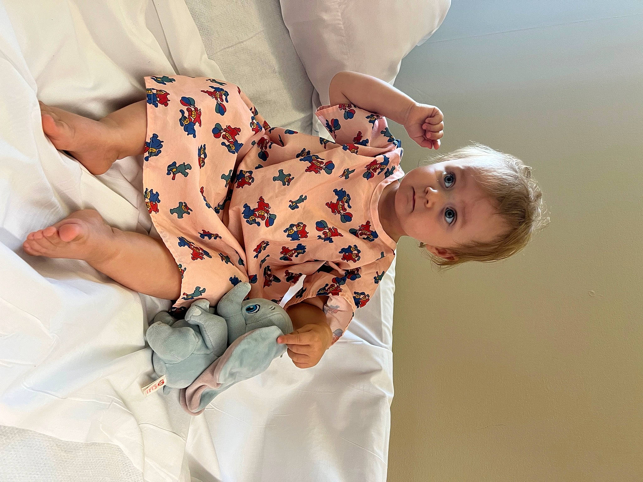 Reagan joined the competition — help win amazing prizes! baby, baby_sleeping, baby_toddler_clothing, child, comfort, day_dress, elbow, happy, human_body, human_leg, knee, linens, nail, pattern, person, sitting, skin, sleeve, thigh, toddler