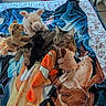 Saturne participe au concours pour gagner de l'argent avec cette photo : cat, tabby_cat, stuffed_animals, plush_toys, bed, bedroom, blanket, bedspread, cozy, indoors, animal, pet, portrait, sitting, lying_down, toy_pig, toy_dog, toy_bear, toy_fish, colorful