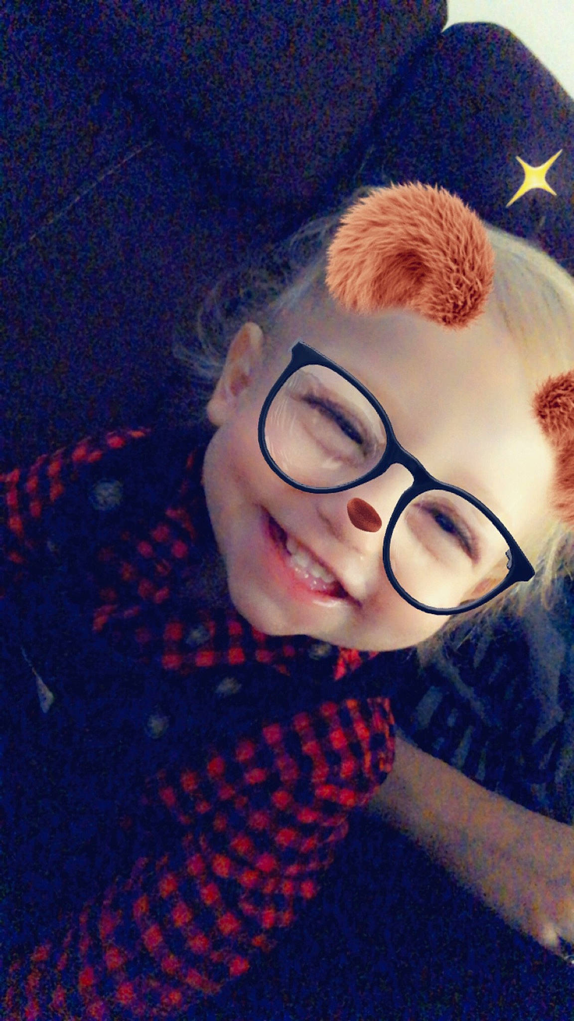 Bryson joined the competition — help win amazing prizes! cool, eyewear, fun, glasses, joy, lip, love, pattern, person, plaid, pleased, plush, polka_dot, selfie, stuffed_toy, vision_care