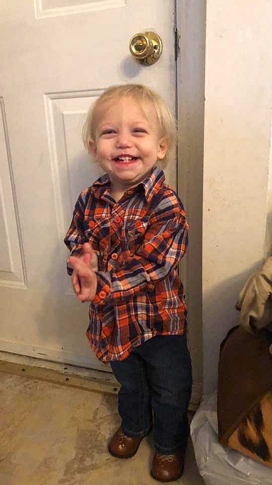 Bryson joined the competition — help win amazing prizes! baby, baby_laughing, baby_toddler_clothing, button, child, cool, door_handle, eye, home_door, joy, laugh, molding, mouth, pattern, person, plaid, shirt, sleeve, standing, tartan
