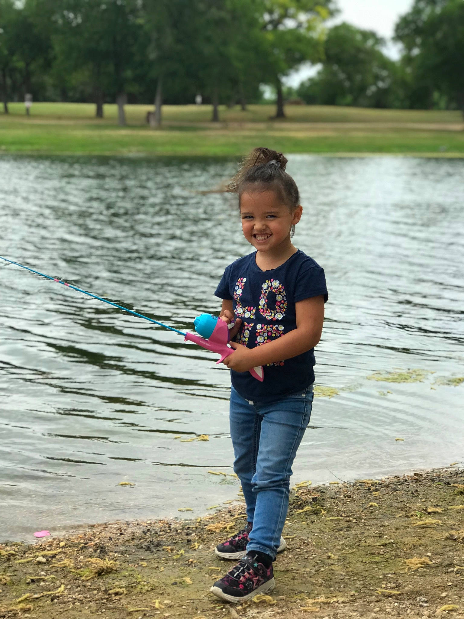 Kaili joined the competition — help win amazing prizes! child, fun, grass, happy, jeans, joy, lake, leisure, nature, people_in_nature, person, plant, play, pond, recreation, reservoir, summer, t_shirt, toddler, tree