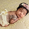 Aurora joined the competition — help win amazing prizes! baby, newborn, sleeping, lace, headband, pink, flower, blanket, soft, cute, infant, portrait, resting, peaceful, child, closeup, indoors, delicate, adorable, cozy
