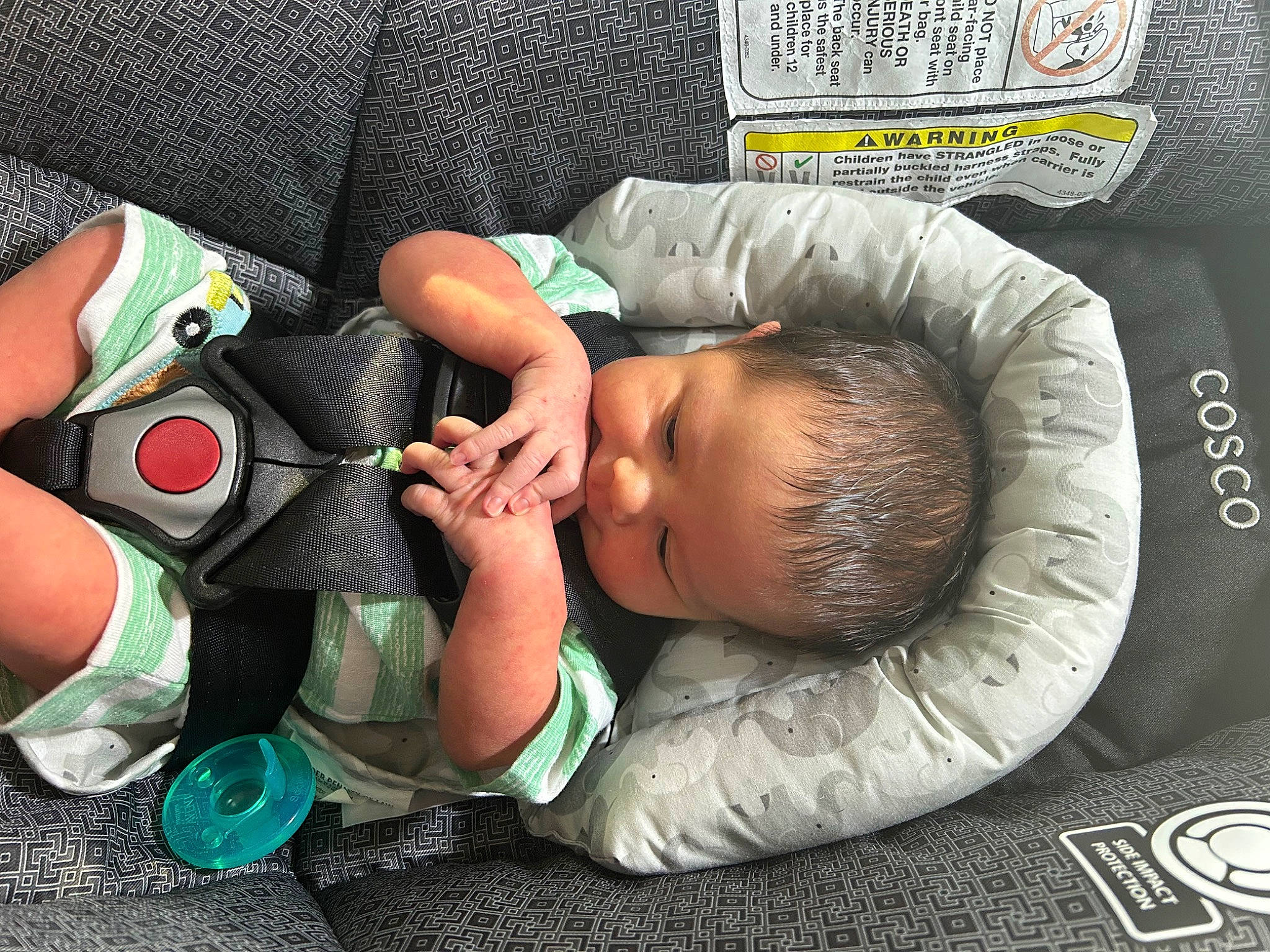 Blaze is registered to the contest to win money with this photo: baby, baby_in_car_seat, baby_products, baby_sleeping, baby_toddler_clothing, bedtime, child, comfort, drinkware, finger, linens, mouth, nail, nap, person, product, room, sitting, skin, thumb