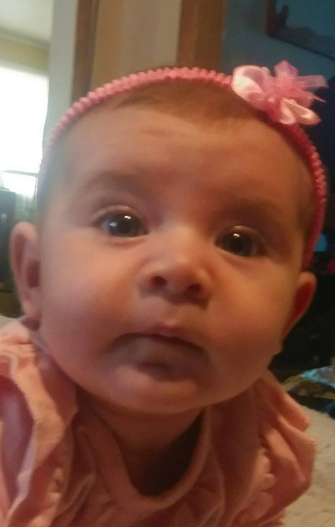 Jenna joined the competition — help win amazing prizes! baby, cheek, child, chin, close_up, ear, eye, eyebrow, face, facial_expression, forehead, hair, head, lip, mouth, nose, person, pink, skin, smile