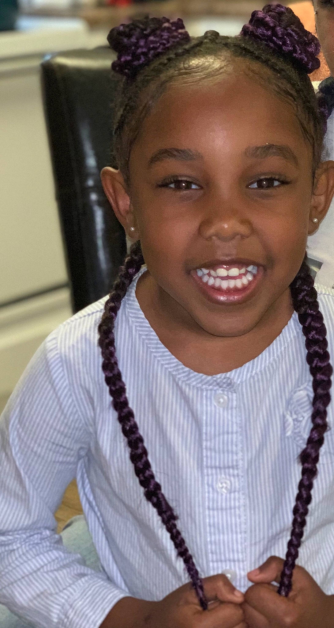 Essence is registered to the contest to win money with this photo: black_hair, braid, cheek, child, child_model, cornrows, eyebrow, face, forehead, hair, hairstyle, joy, lip, long_hair, nose, person, smile