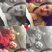 Peyton participe au concours pour gagner de l'argent avec cette photo : black_and_white, casual_clothing, child, collage, color, family, fun, happy, heart_emoji, indoors, light, lollipop, playful, portrait, selfie, smile, three_people, window, woman, young