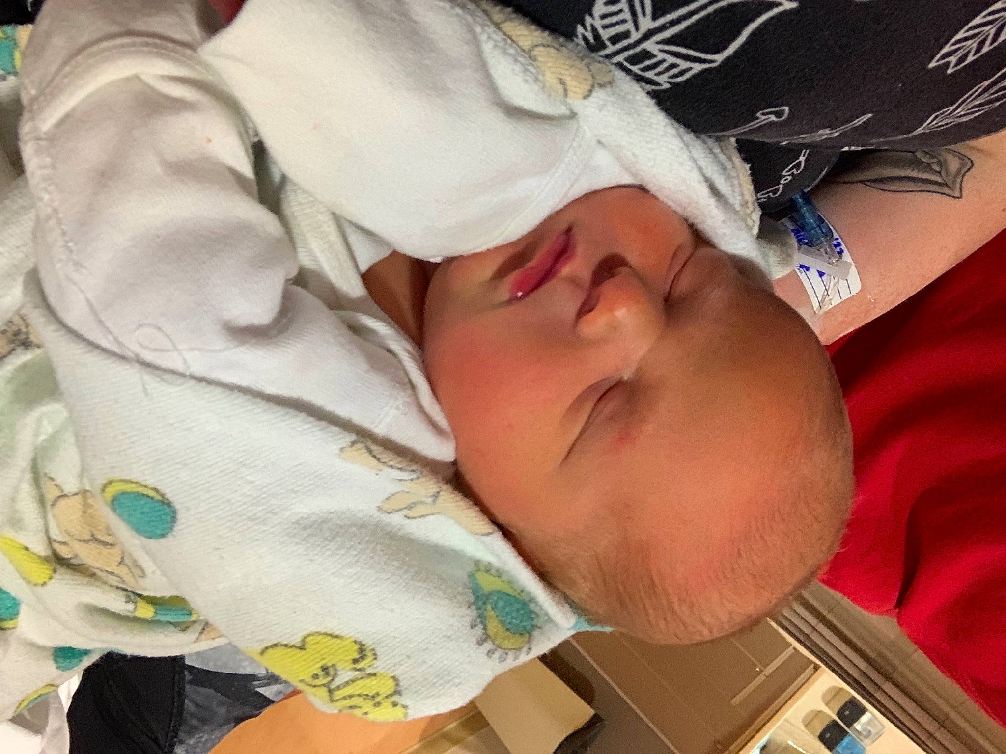 Kyson joined the competition — help win amazing prizes! baby, baby_products, baby_sleeping, baby_toddler_clothing, bedtime, cheek, child, comfort, eyelash, facial_expression, finger, hat, linens, mouth, pattern, person, room, skin, sleep, textile