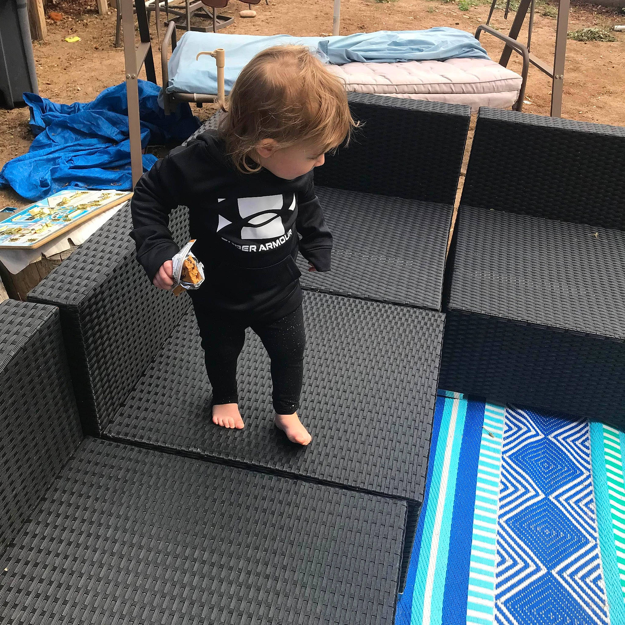 Lavena joined the competition — help win amazing prizes! child, electric_blue, flooring, fun, games, grass, pattern, person, play, recreation, sweatpant, t_shirt, toddler