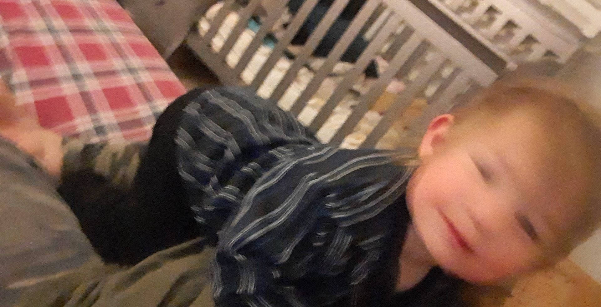 Lavena joined the competition — help win amazing prizes! baby, baby_products, bedding, child, comfort, fur, happy, infant_bed, joy, linens, nap, nose, pattern, person, plaid, room, sitting, smile, tartan, textile