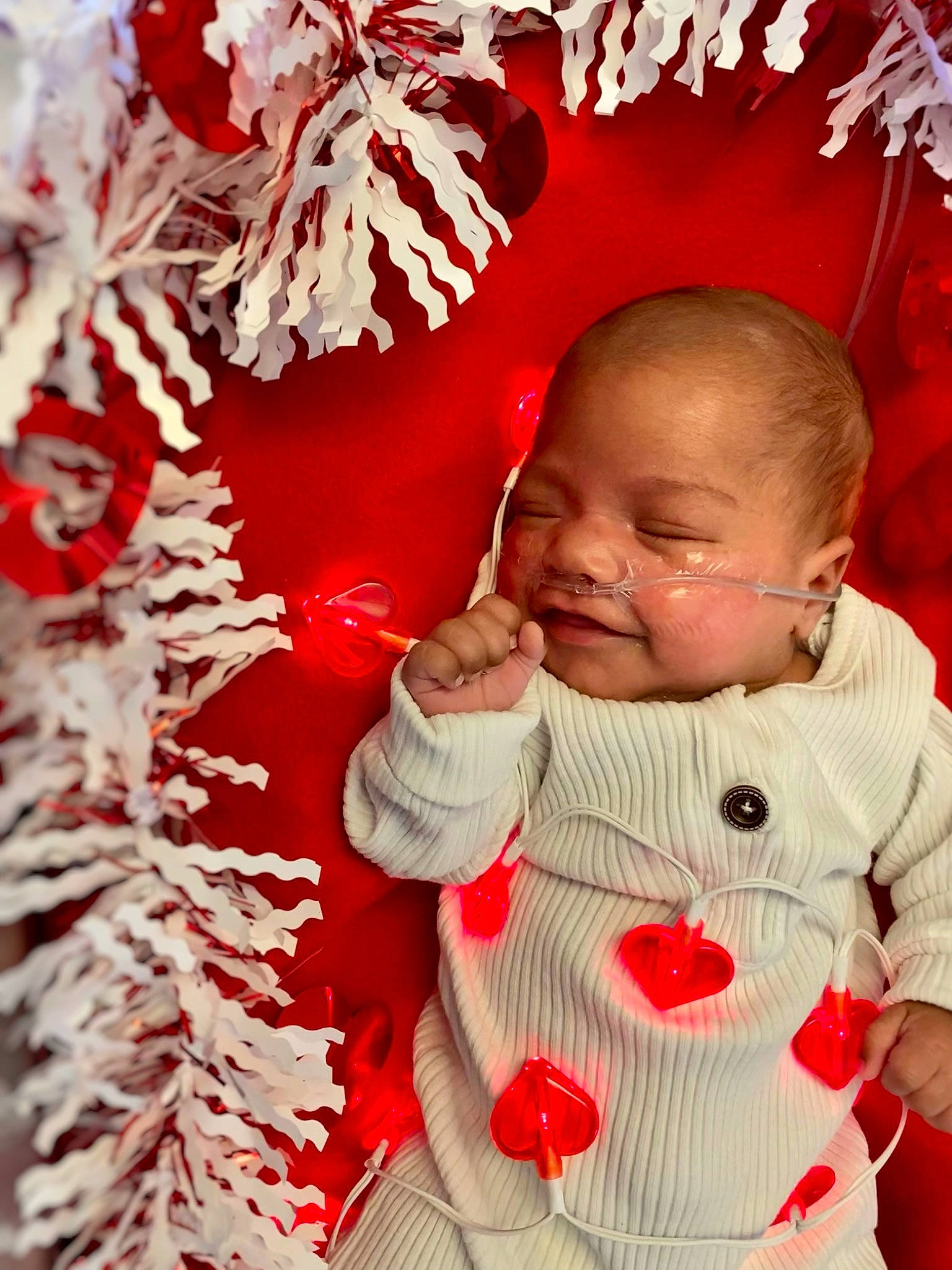 Cayson joined the competition — help win amazing prizes! baby, baby_toddler_clothing, beauty, cheek, christmas, christmas_decoration, christmas_eve, christmas_ornament, christmas_tree, event, happy, holiday, holiday_ornament, people_in_nature, person, red, sleeve, smile, toddler, twig