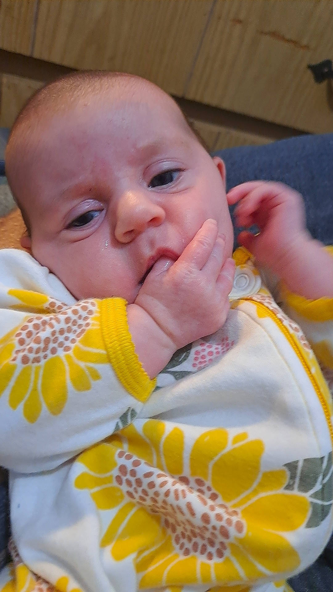 Jazmynn is registered to the contest to win money with this photo: baby, baby_toddler_clothing, cheek, child, chin, close_up, facial_expression, finger, gesture, hand, happy, lip, mouth, nose, organ, person, skin, smile, thumb, toddler