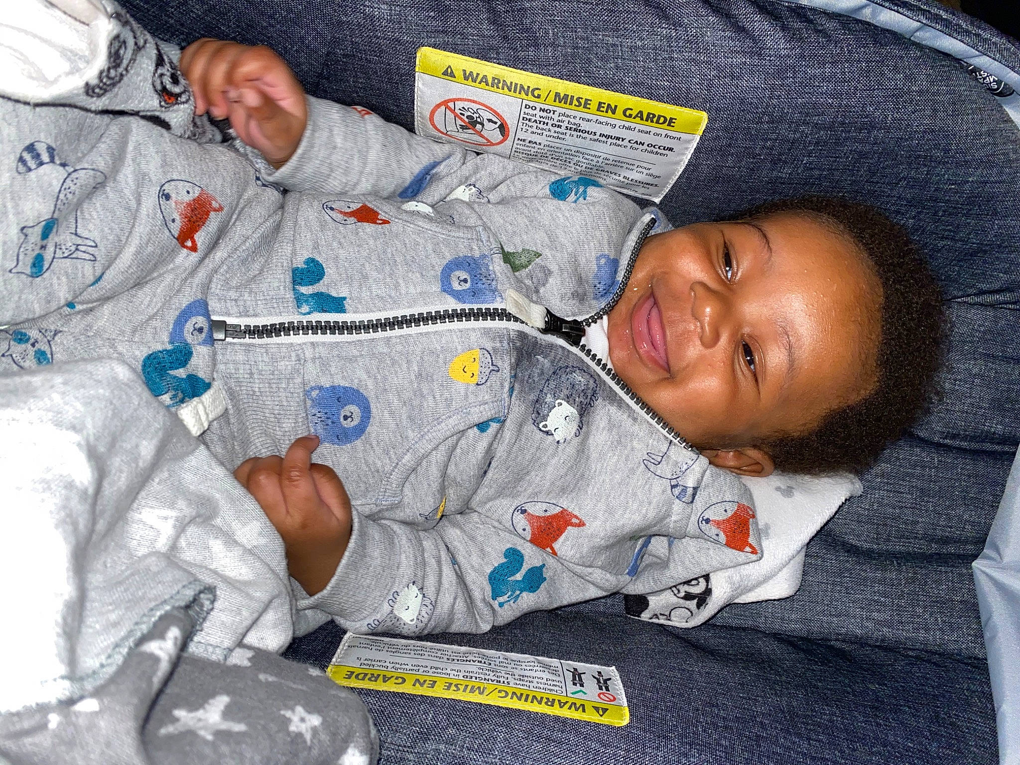 Damir is registered to the contest to win money with this photo: baby, baby_products, baby_toddler_clothing, child, collar, comfort, face, happy, joy, linens, nap, person, skin, sleep, sleeve, smile, toddler