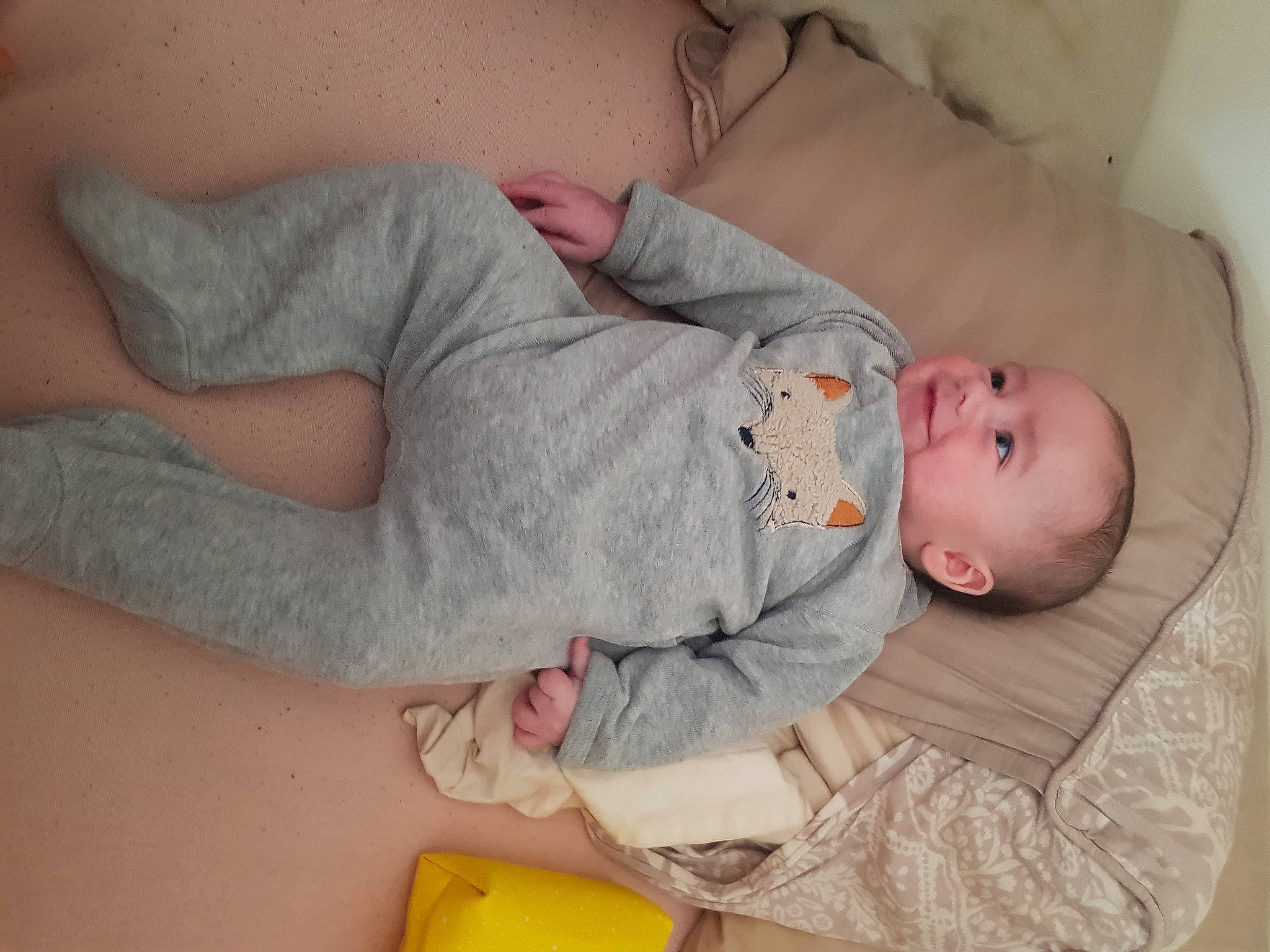 Ethan participe au concours pour gagner de l'argent avec cette photo : arm, baby, baby_sleeping, baby_toddler_clothing, child, comfort, elbow, facial_expression, finger, hand, human_body, joint, knee, mouth, person, skin, sleeve, stomach, thigh, toddler