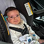 Hamed is registered to the contest to win money with this photo: baby, car_seat, child, infant, blanket, seatbelt, car_interior, face, portrait, sitting, clothing, cute, young_child, safety, smile, indoors, head, person, seat, comfort
