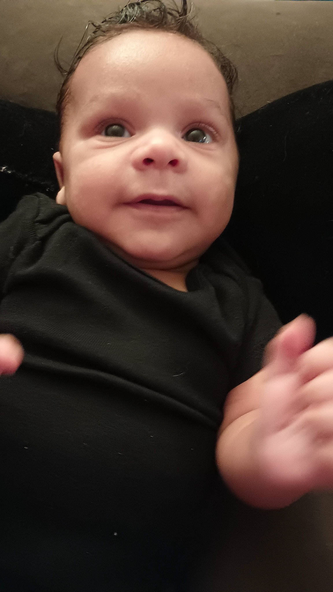 Isaiah is registered to the contest to win money with this photo: baby, baby_toddler_clothing, cheek, child, chin, comfort, eyebrow, finger, flash_photography, forehead, gesture, happy, nose, okay, person, skin, sleeve, smile, thumb, thumbs_signal