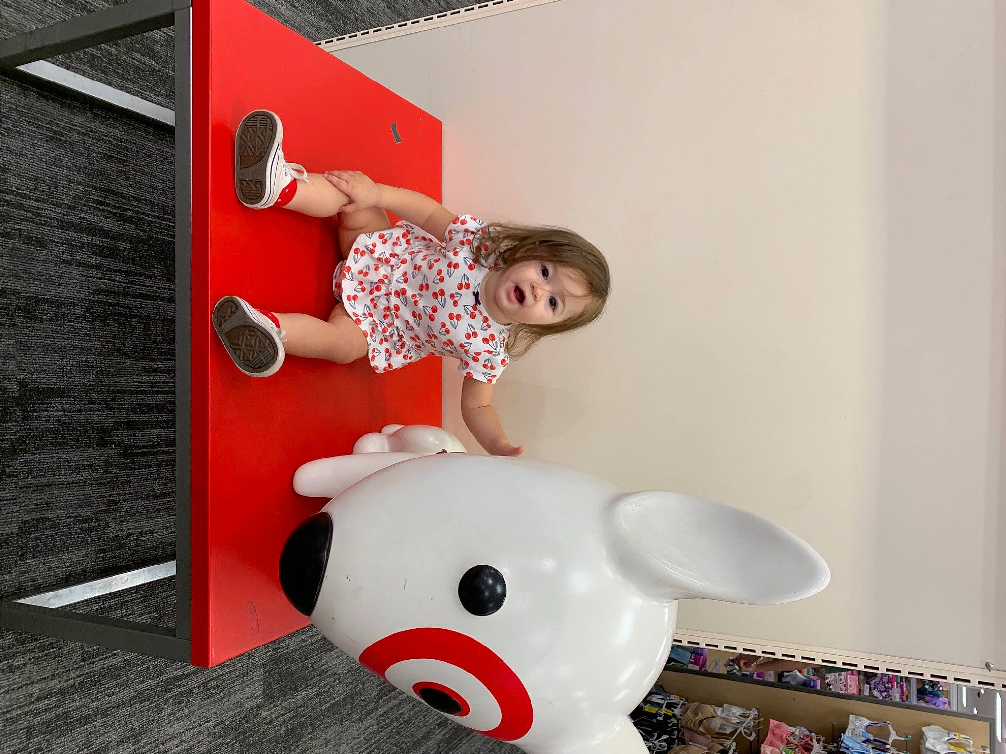 Kya joined the competition — help win amazing prizes! child, ear, person, pink, red, room, stuffed_toy, surprise, toy