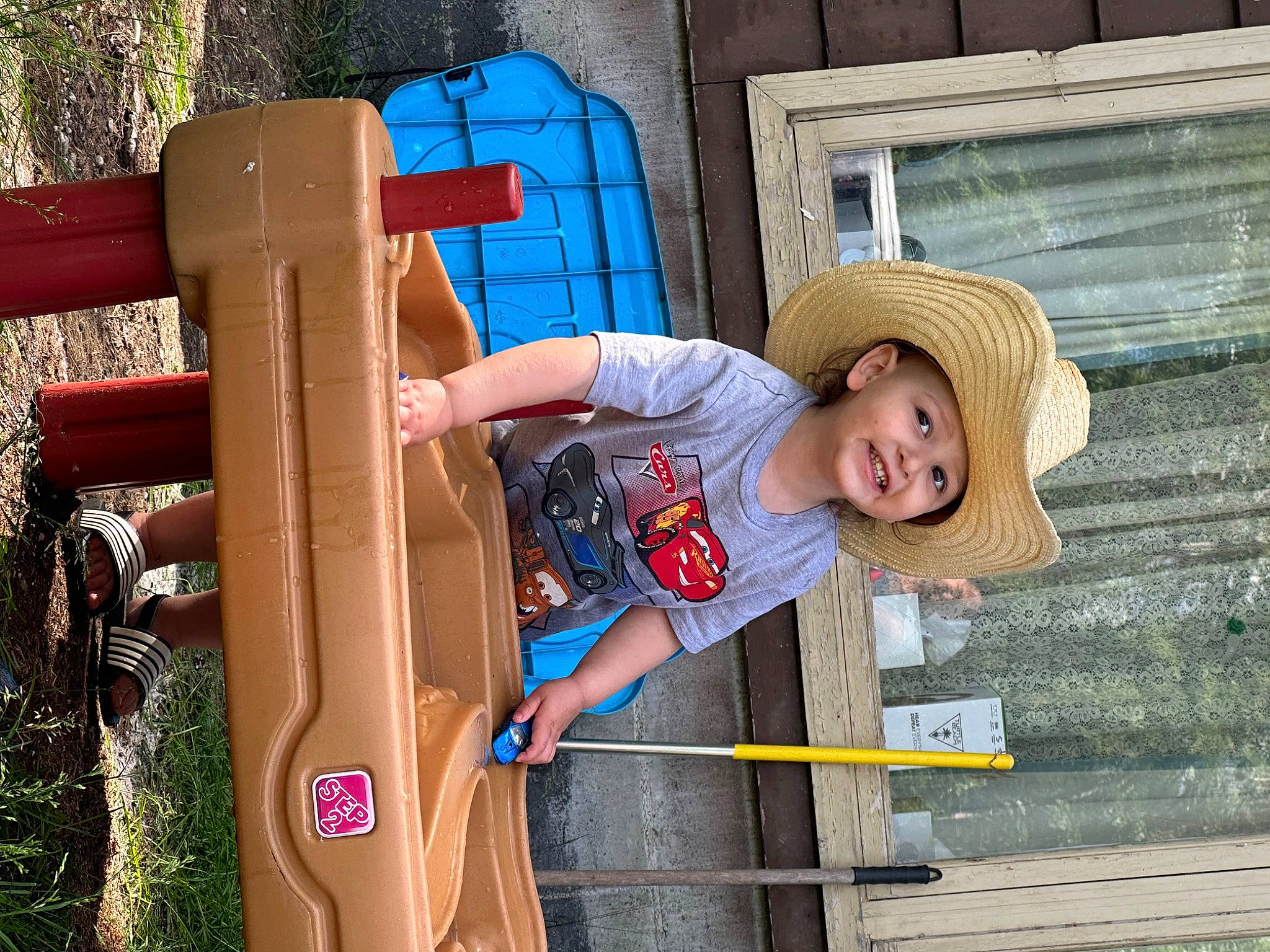 Thomas joined the competition — help win amazing prizes! cap, chute, city, electric_blue, fun, hat, headwear, joy, leisure, outdoor_play_equipment, person, plant, playground, playground_slide, public_space, recreation, shorts, smile, sun_hat, t_shirt