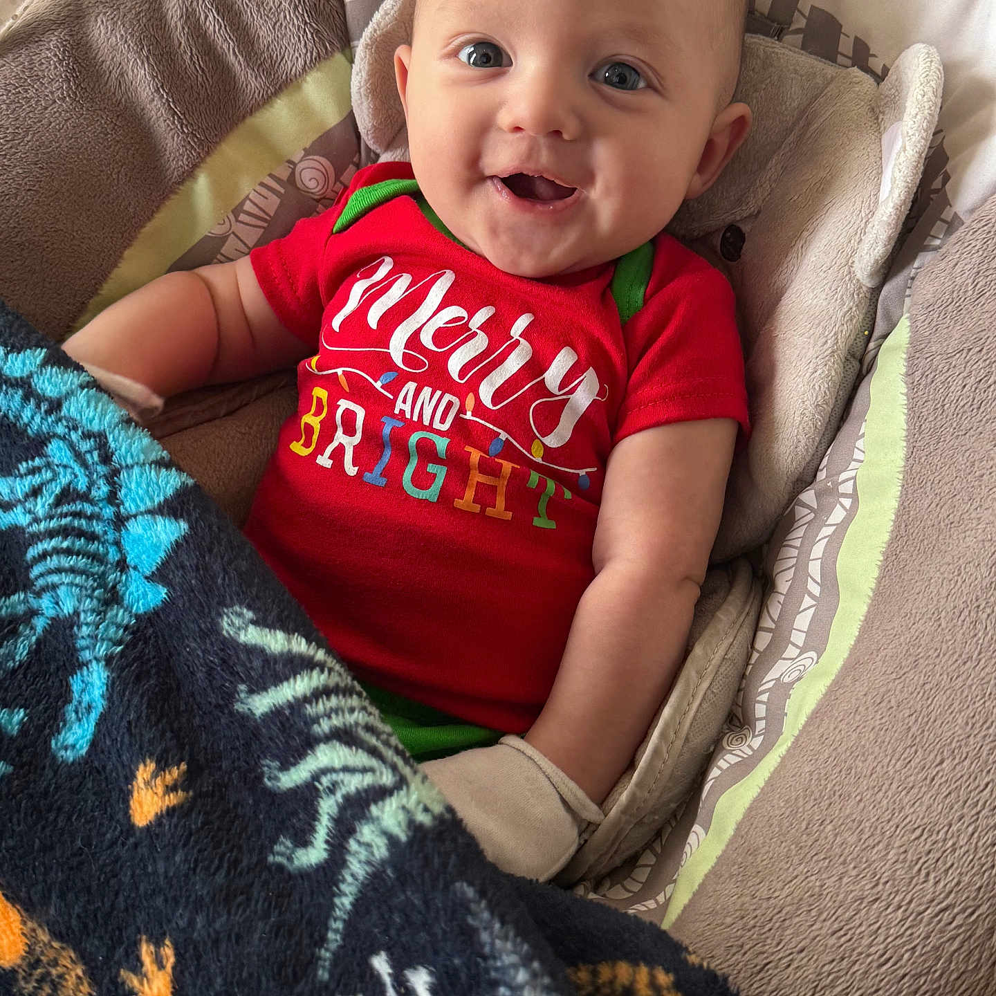 Avery is registered to the contest to win money with this photo: baby, bed, blanket, clothing, couch, crib, cushion, face, furniture, happy, head, homedecor, infantbed, laughing, person, photography, portrait, quilt, smile, t_shirt