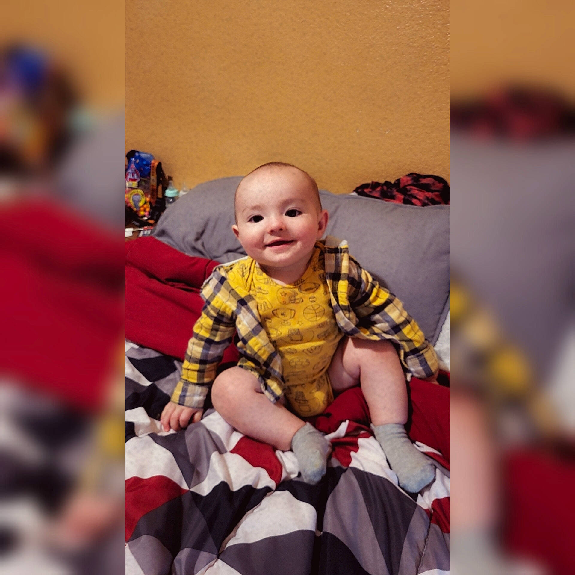 Asiah joined the competition — help win amazing prizes! baby, baby_products, chair, child, costume, event, fictional_character, fun, happy, holiday, joy, pattern, person, play, room, sitting, sleeve, smile, t_shirt, toddler