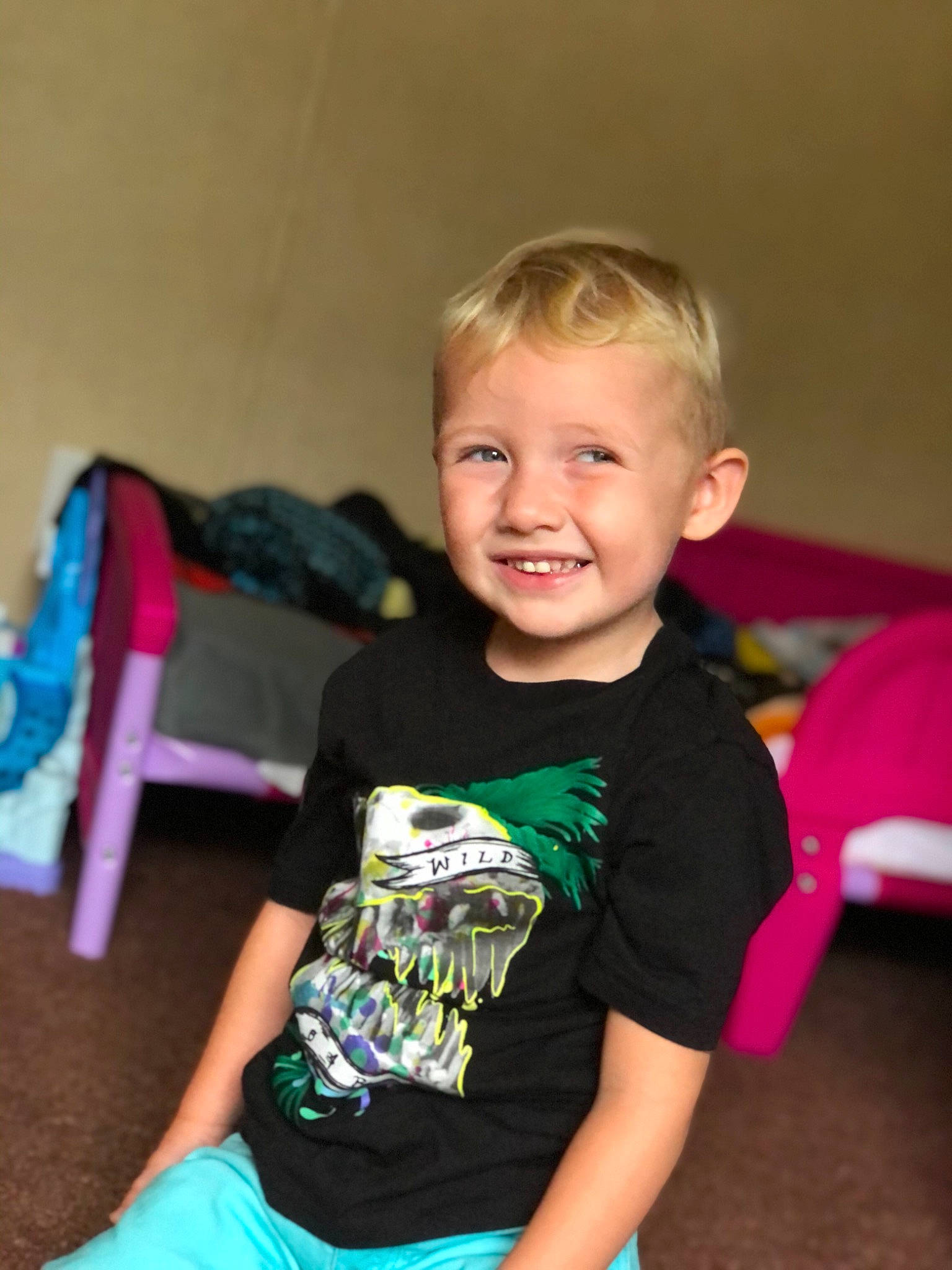 Logan joined the competition — help win amazing prizes! active_shirt, baby, baby_toddler_clothing, blond, child, cool, joy, lap, laugh, person, play, sitting, toddler