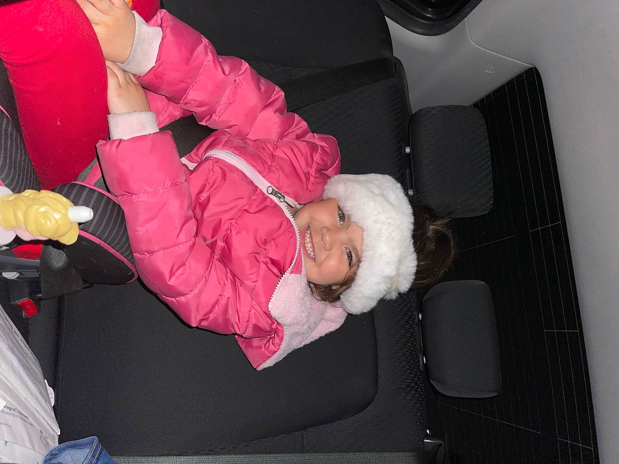 Leylani joined the competition — help win amazing prizes! auto_part, automotive_exterior, baby, baby_carriage, baby_products, car, car_seat, child, comfort, family_car, headwear, joy, lap, luxury_vehicle, magenta, motor_vehicle, person, product, sitting, toddler