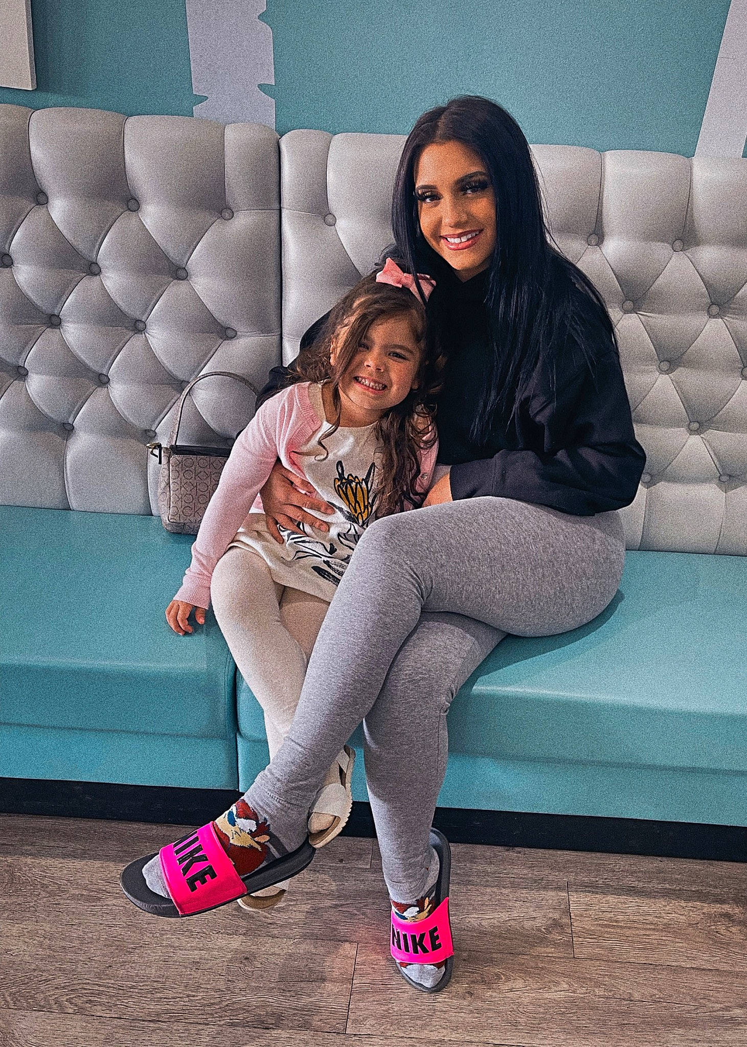 Leylani joined the competition — help win amazing prizes! comfort, cool, couch, eye, fashion, flash_photography, footwear, hair, hairstyle, happy, joy, knee, leg, leisure, person, pink, purple, shoe, smile, style