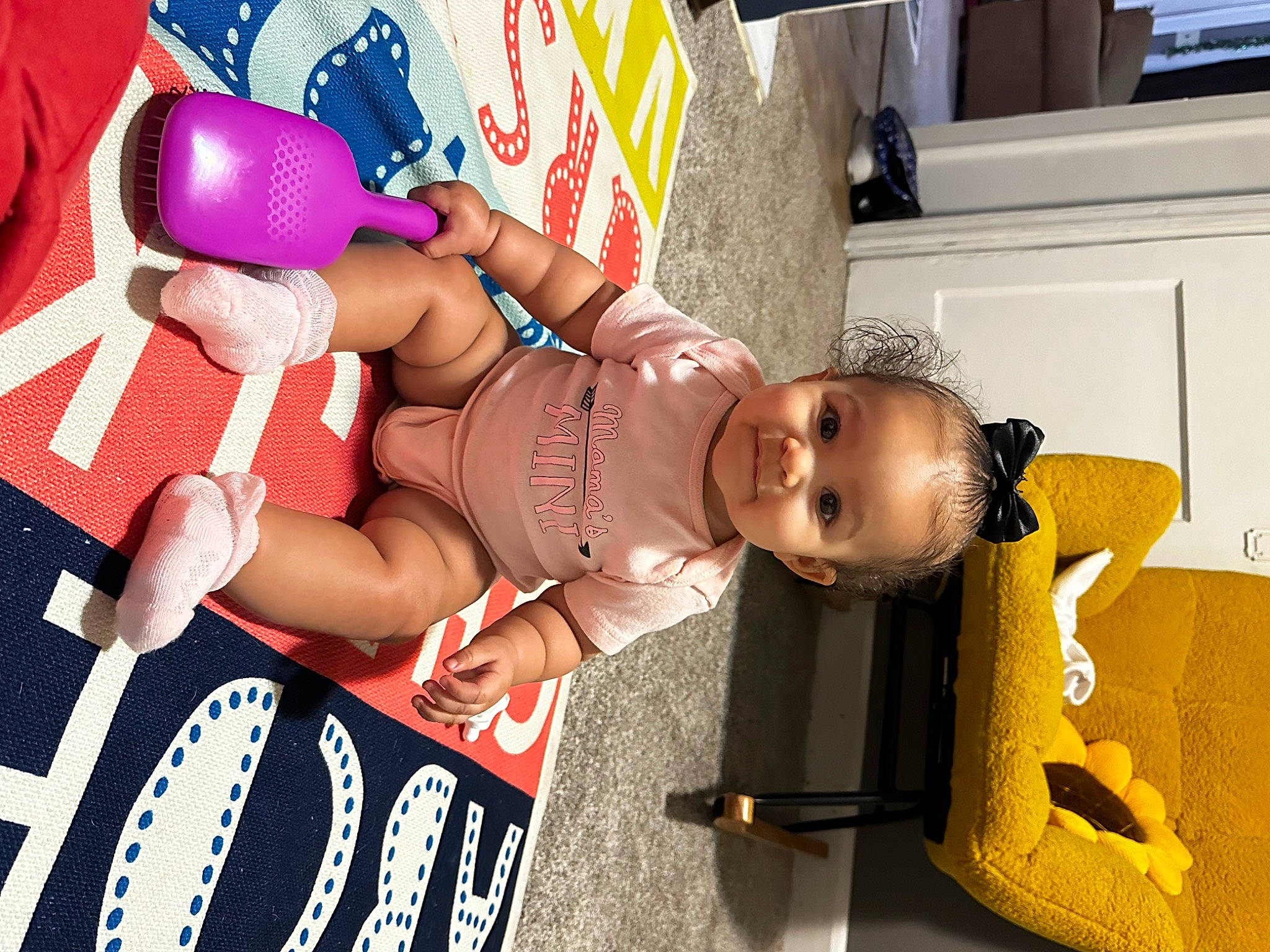 Layana is registered to the contest to win money with this photo: baby, baby_products, baby_toddler_clothing, chest, child, event, fun, happy, human_leg, joy, party, party_supply, person, play, room, smile, thigh, toddler