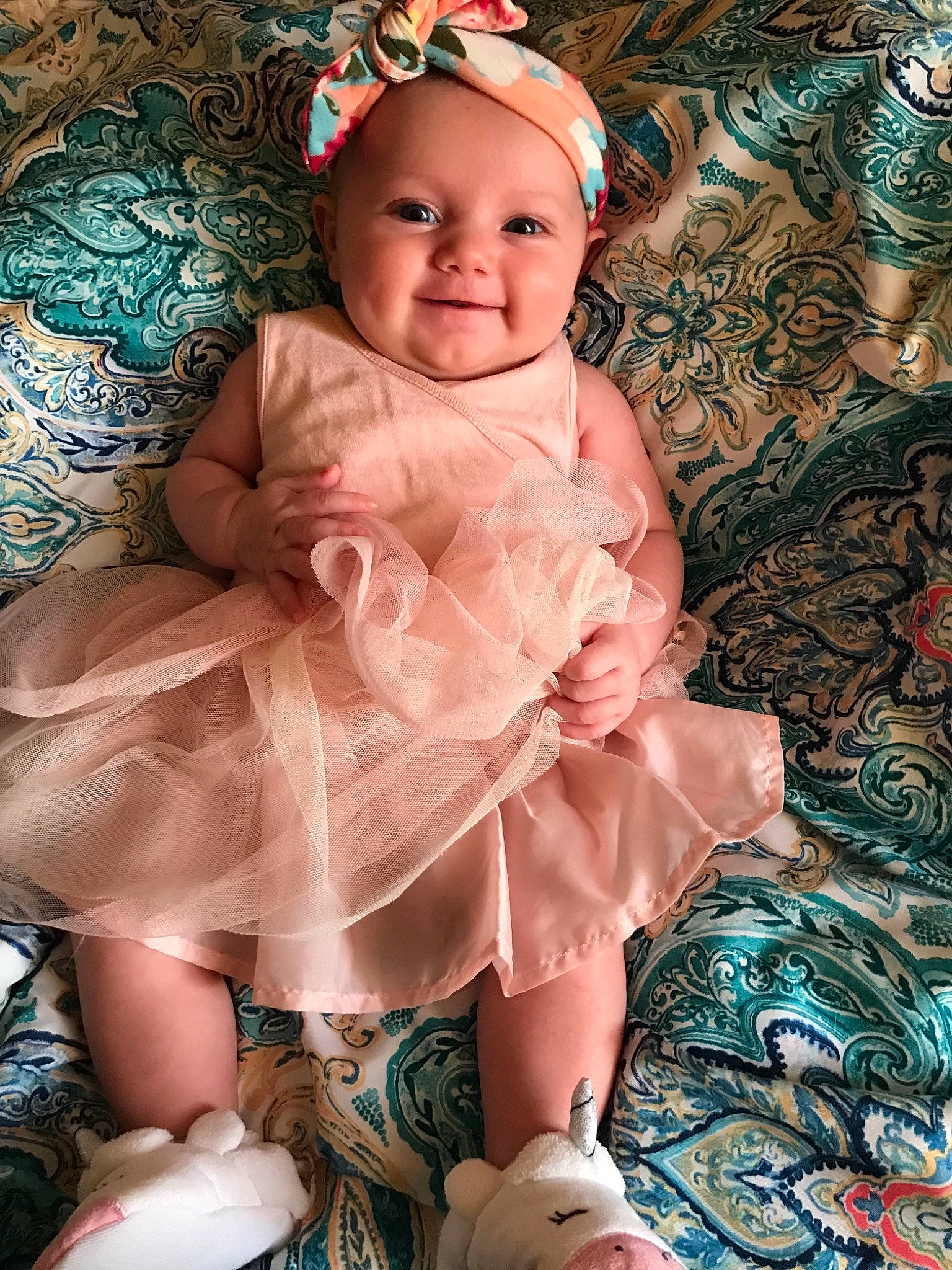 Althea joined the competition — help win amazing prizes! baby, child, hair_accessory, person, pink, sitting, smile, toddler