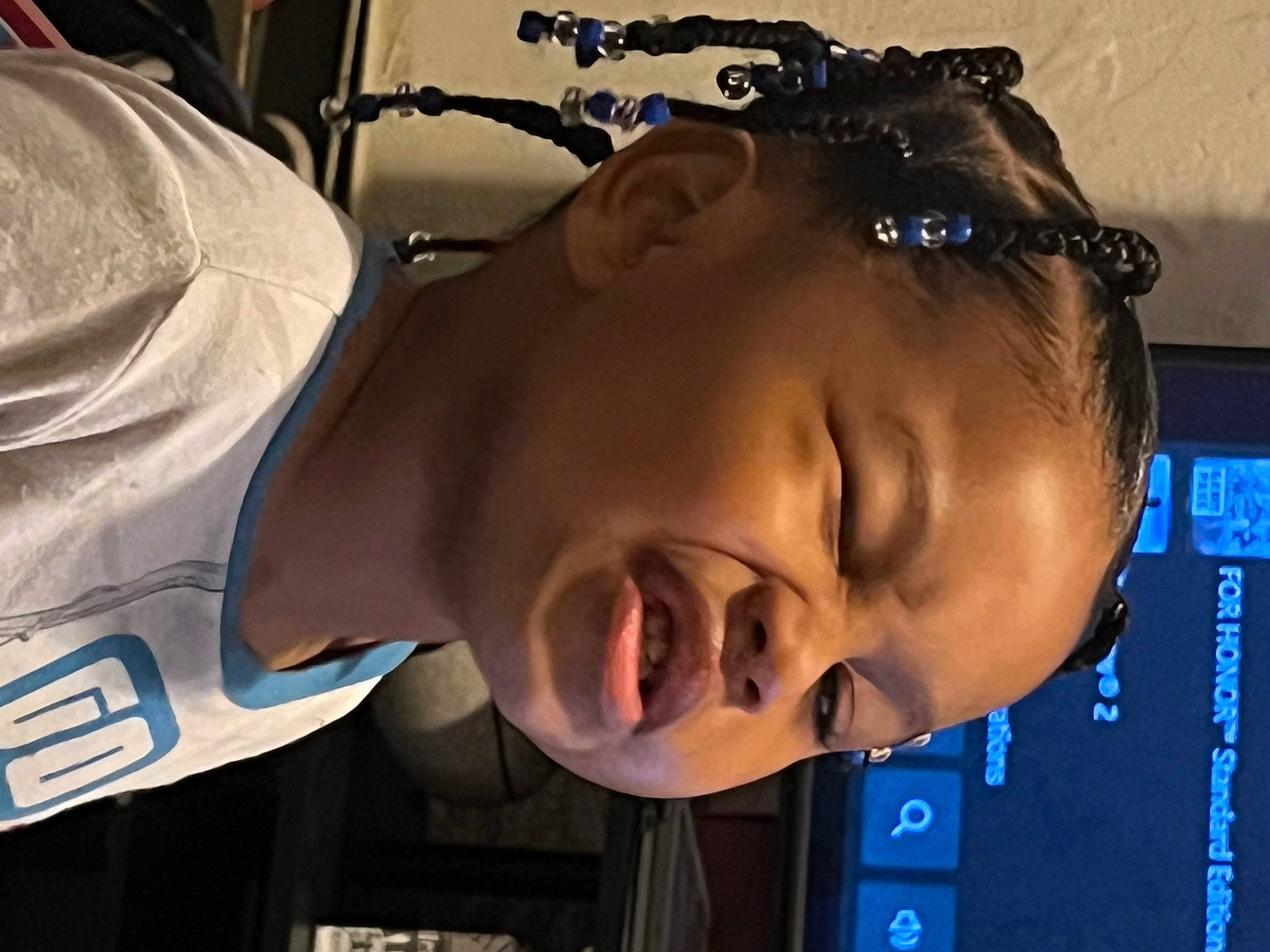 Ayden is registered to the contest to win money with this photo: audio_equipment, child, chin, ear, electric_blue, eyebrow, eyelash, eyewear, flash_photography, forehead, fun, hairstyle, happy, hearing, mouth, neck, nose, person, personal_protective_equipment, smile