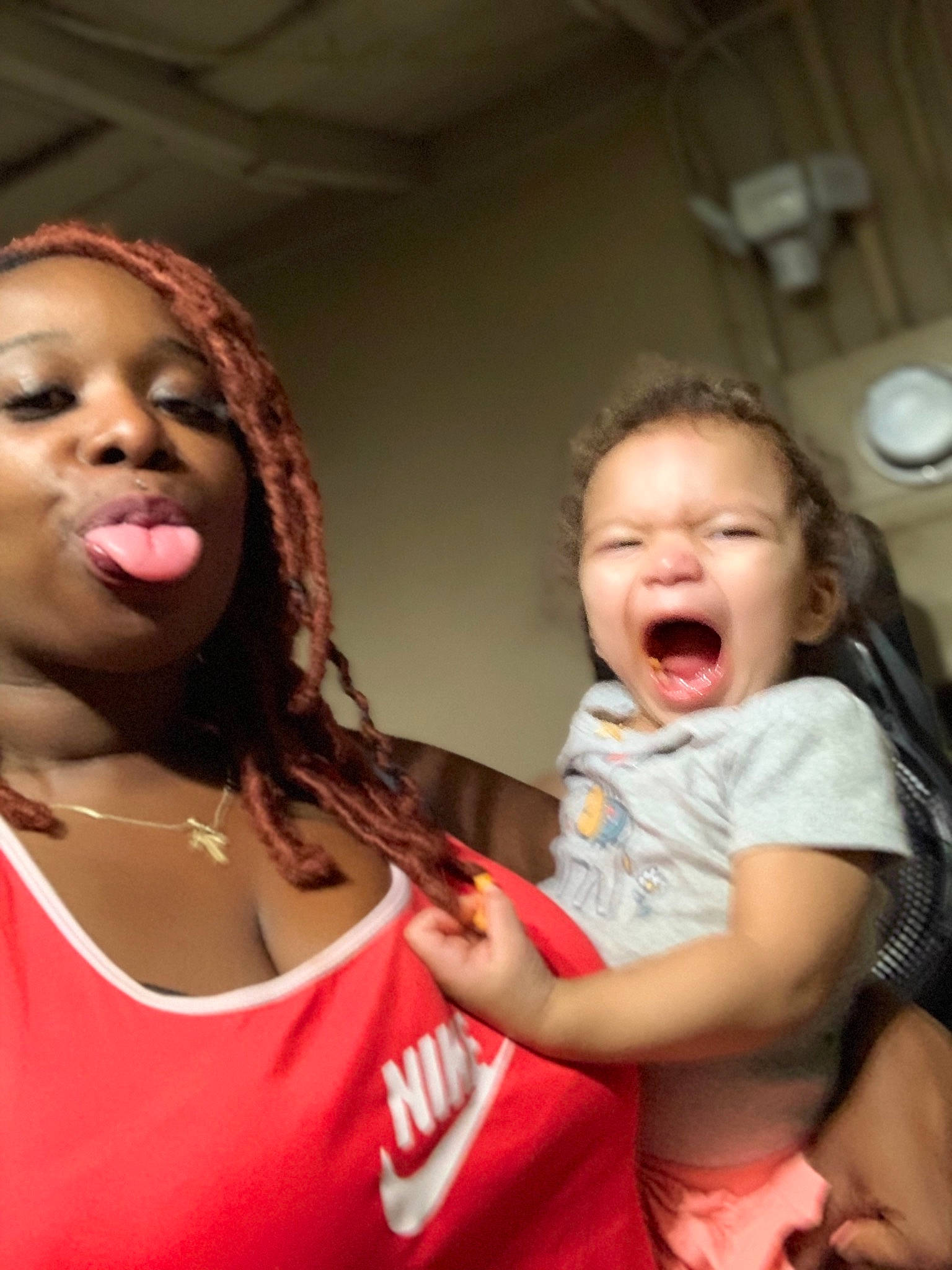 Corina joined the competition — help win amazing prizes! baby, child, entertainment, event, eye, flash_photography, fun, gesture, hand, happy, head, laugh, leisure, mechanical_fan, mouth, organ, performing_arts, person, smile, t_shirt