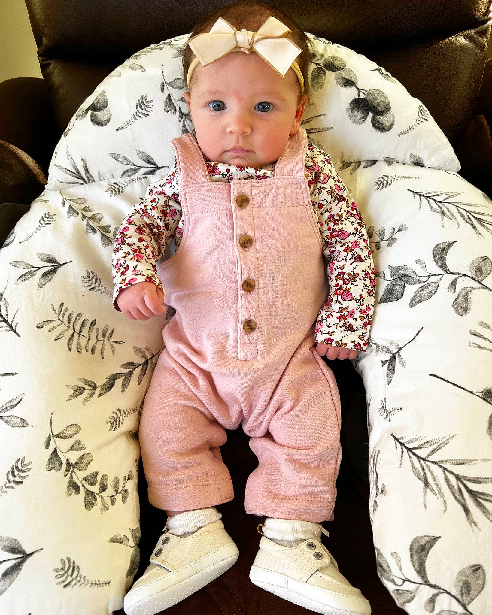 Leighton is registered to the contest to win money with this photo: baby, baby_products, baby_toddler_clothing, car_seat, child, collar, comfort, dress_shirt, eye, face, formal_wear, happy, headwear, linens, pattern, person, shoe, sitting, sleeve, sneakers