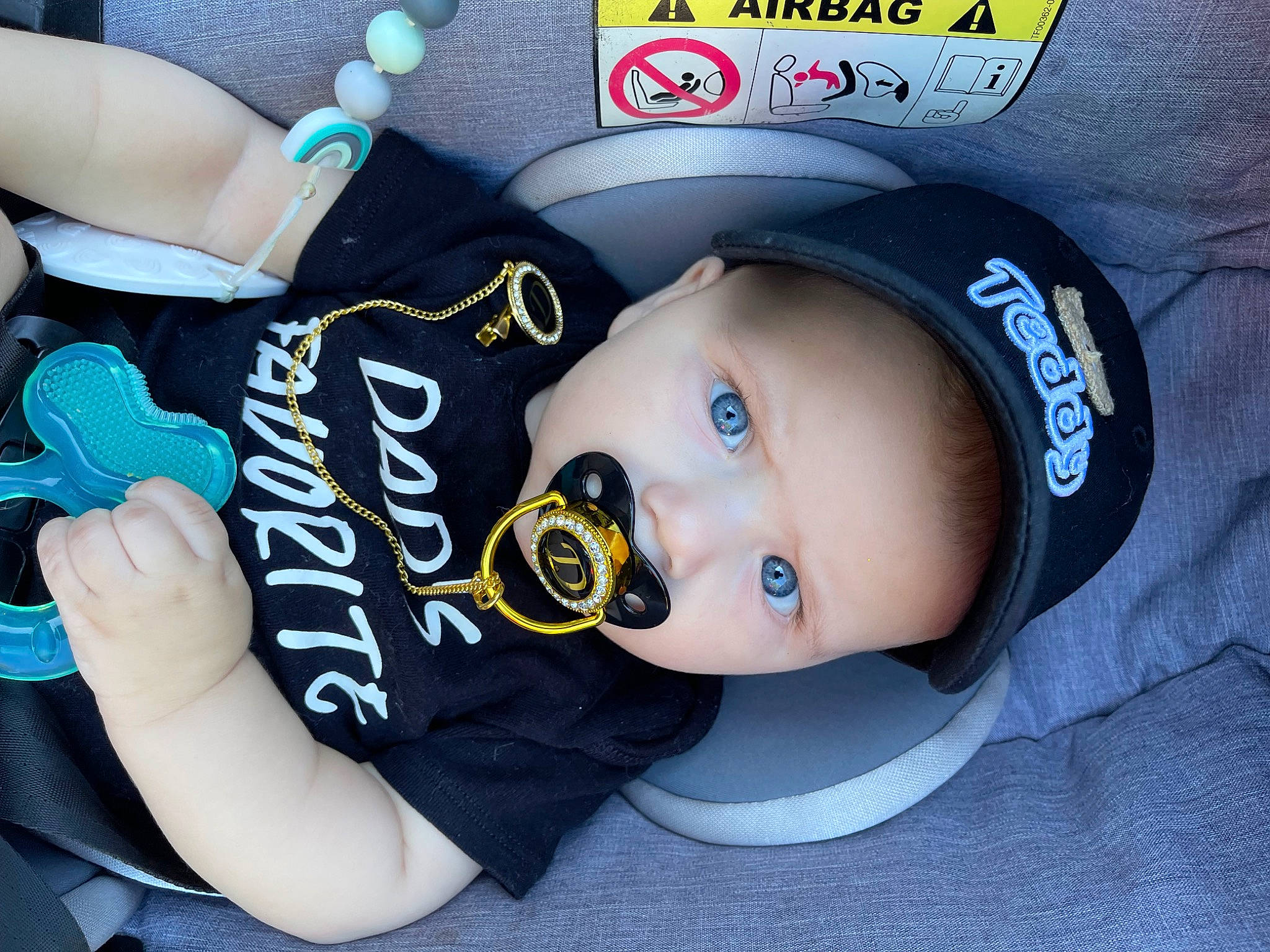 David joined the competition — help win amazing prizes! baby, baby_carriage, baby_products, baby_safety, baby_toddler_clothing, car_seat, cheek, child, electric_blue, eyelash, fashion_accessory, fun, gesture, happy, hat, headwear, nail, person, personal_protective_equipment, toddler