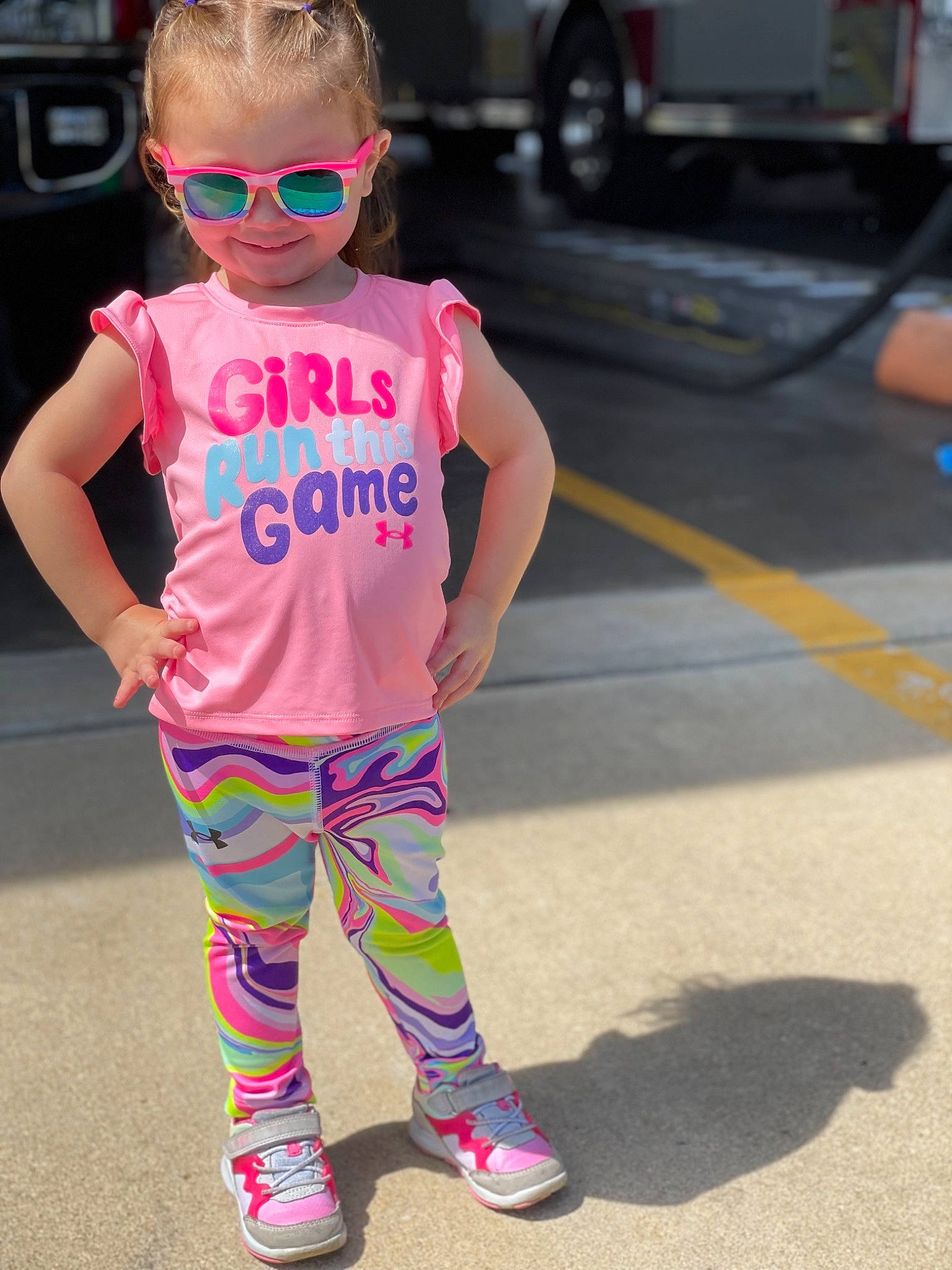 Autumn is registered to the contest to win money with this photo: cool, eyewear, face, fashion, fun, glasses, goggles, head, joy, knee, magenta, person, pink, sleeve, sportswear, street_fashion, summer, sunglasses, thigh, vision_care