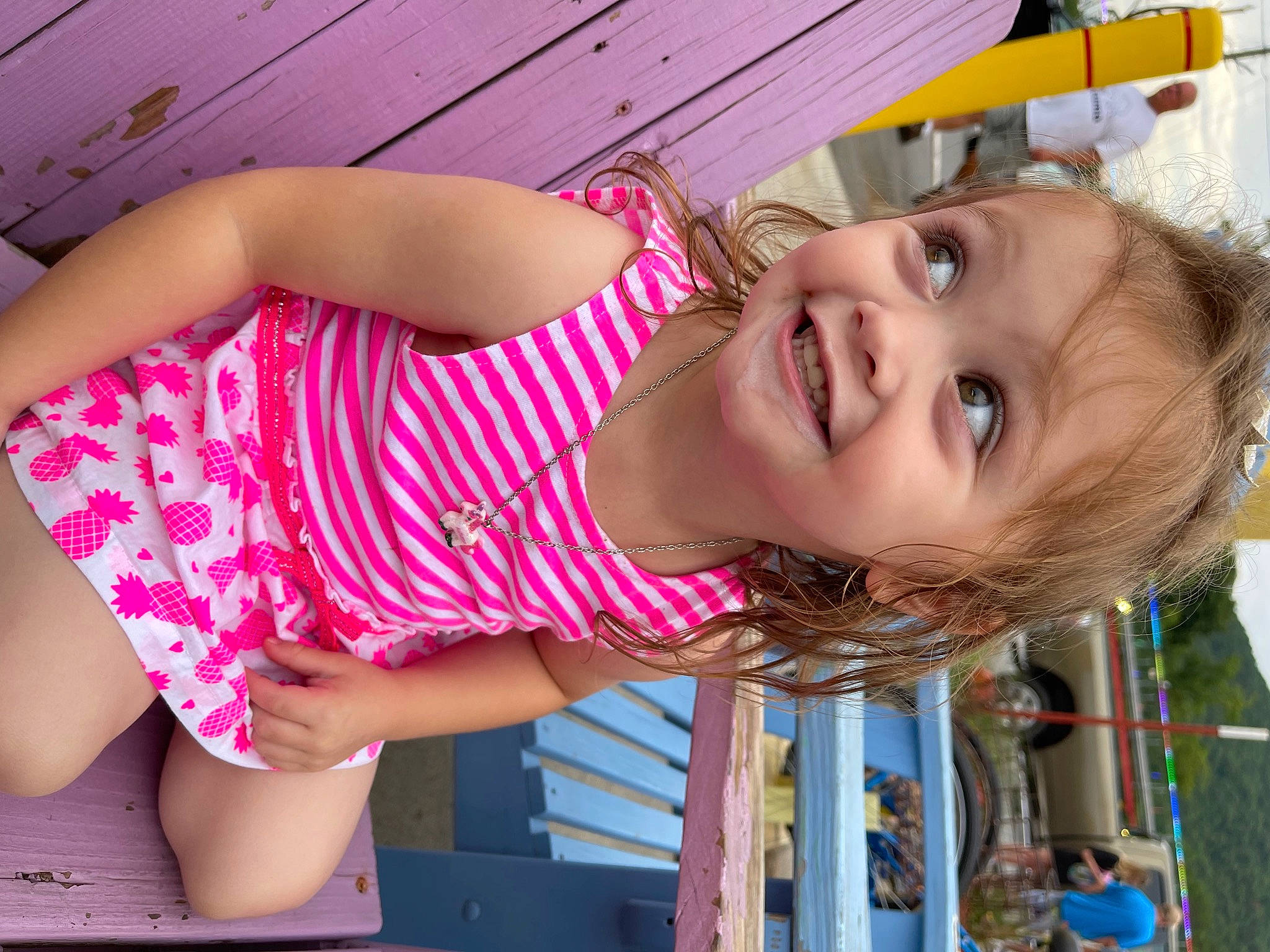 Autumn joined the competition — help win amazing prizes! blond, child, fun, happy, human, human_leg, iris, joy, leisure, lip, magenta, mouth, neck, nose, person, pink, skin, smile, summer, thigh