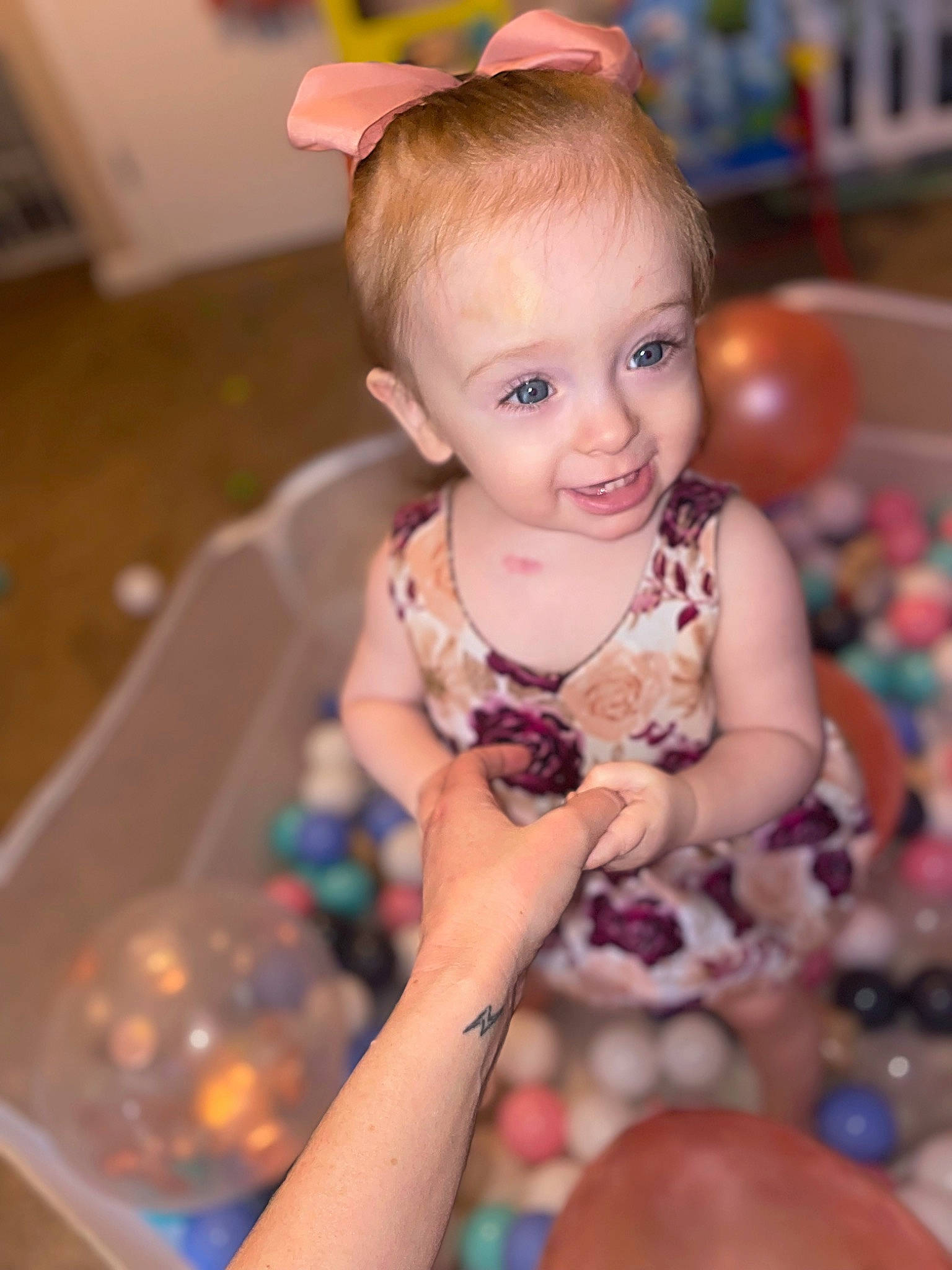 Ayla Stedman joined the competition — help win amazing prizes! baby, baby_toddler_clothing, cheek, child, dress, ear, event, facial_expression, fun, happy, head, iris, jewellery, joy, person, pink, play, purple, skin, smile