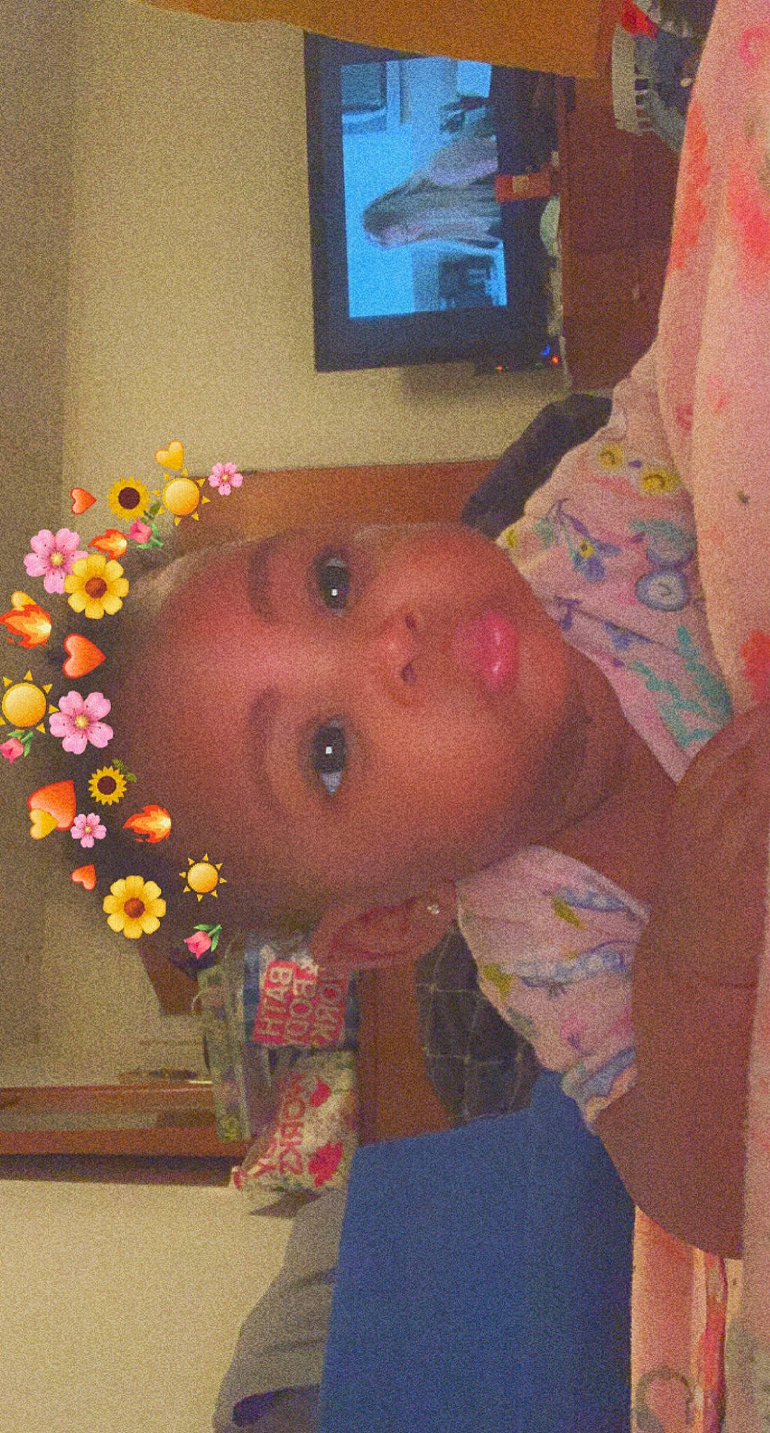 Mylisa joined the competition — help win amazing prizes! baby, cheek, child, chin, eye, eyebrow, flooring, flower, forehead, fun, iris, lip, mouth, nose, person, pink, plant, room, skin, television