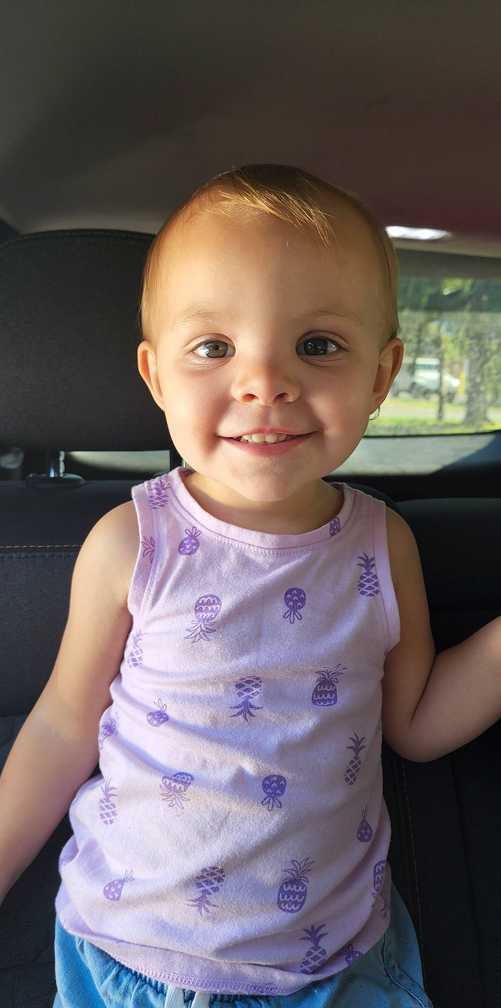 Lily joined the competition — help win amazing prizes! active_tank, baby, baby_toddler_clothing, cheek, finger, gesture, hairstyle, hand, happy, iris, joy, lip, neck, nose, one_piece_garment, person, shoulder, skin, sleeve, smile